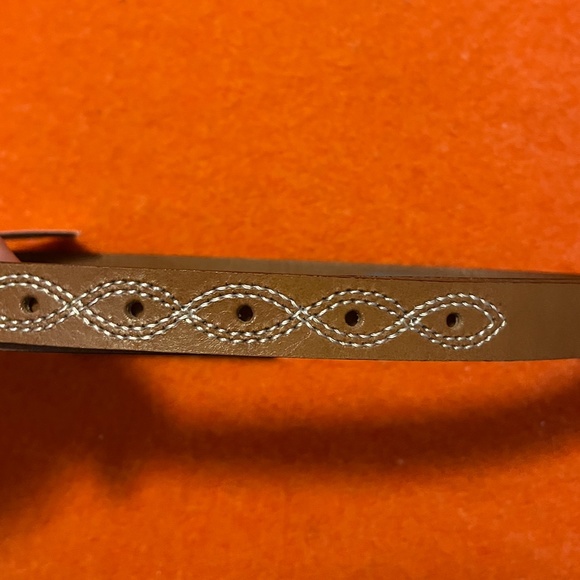 Brown genuine leather Western embroidered belt made in Canada NWT - Picture 5 of 8